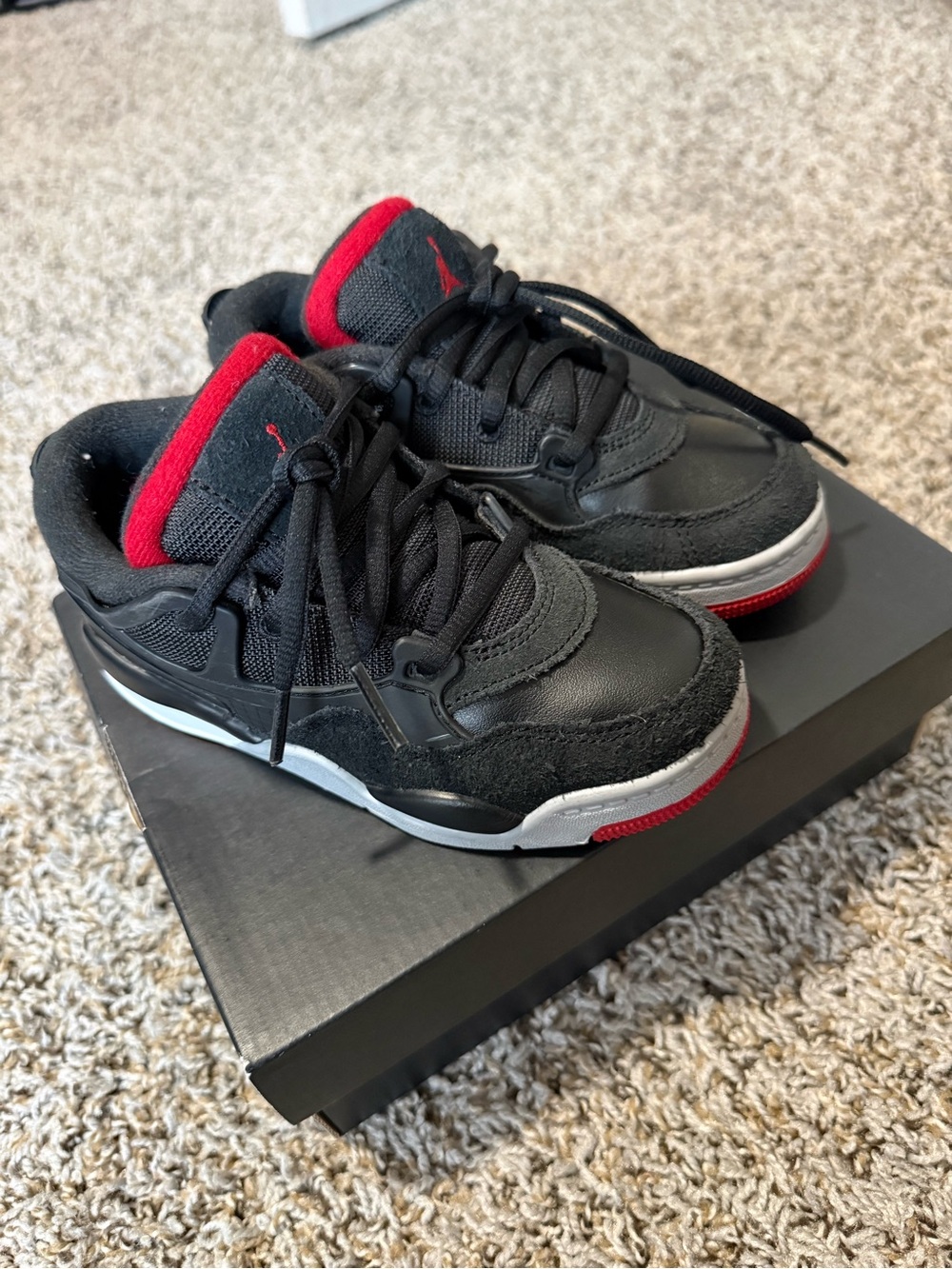 Kids Black and Red Athletic Sneakers